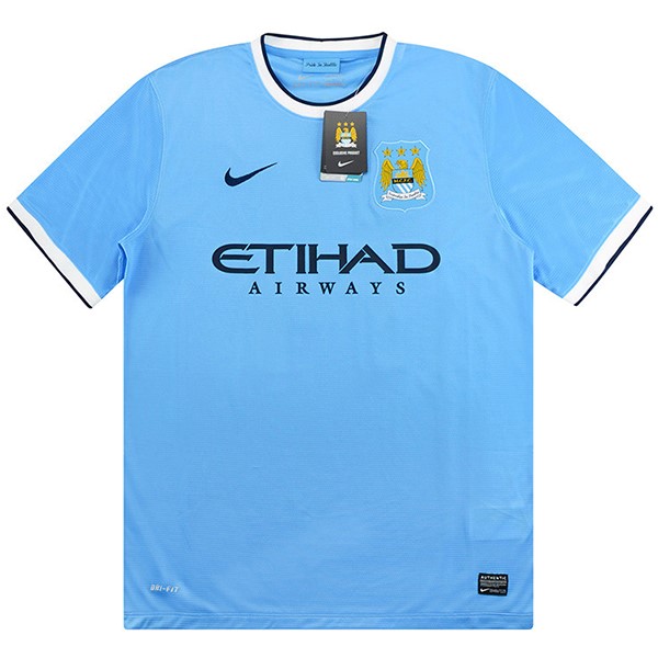 Camiseta Manchester City Primera equipación Retro 2013 2014 Azul